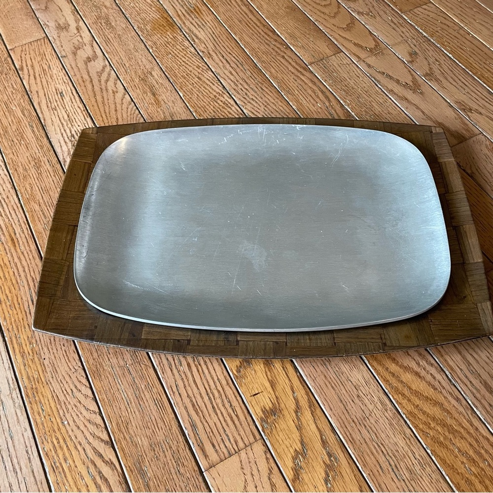 VTG 1970s Weavewood 2-pc Sizzler and Tray